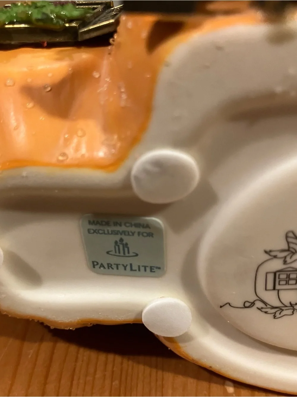 NEW PartyLite Ceramic Pumpkin Cottage Candle Holder #1 Fairy House Candle Holder - Picture 9 of 14